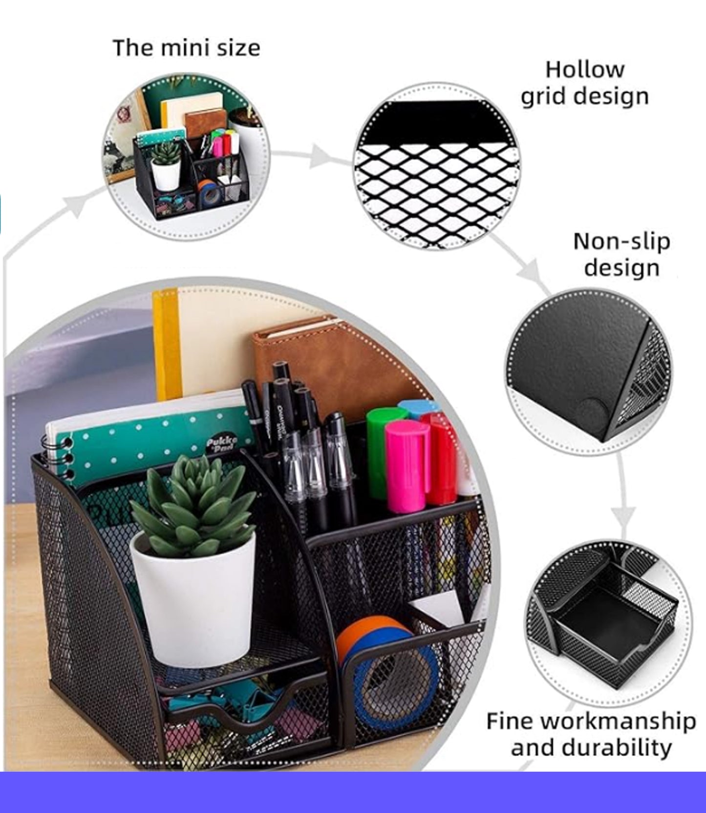 Zaroon Mesh Desk Organizer