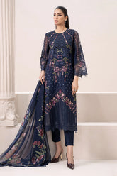 Samira - Luxury Lawn 3PC Chikenkari Heavy Embroidered Suit | ZF-072 Unstitched Summer Luxe '26