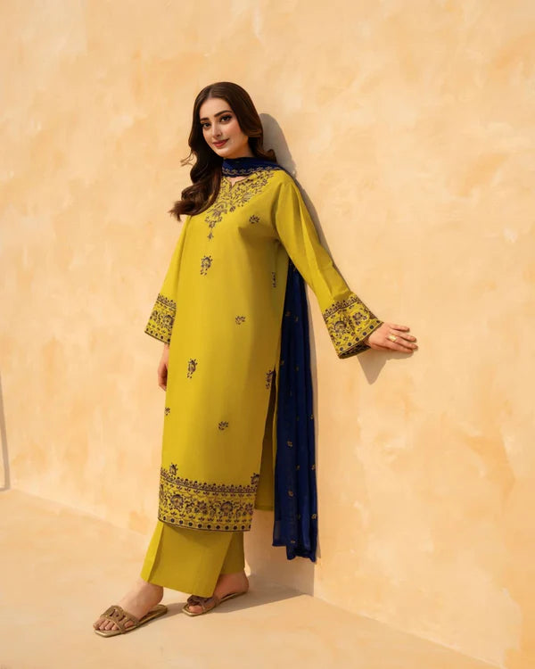 Embroidered 3-Piece Suit – Classic Handcrafted Elegance